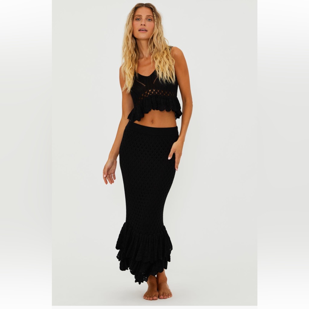 Nwt Beach Riot Sleigh Crop Top And Polly Cover Up Maxi Skirt. Retail $196